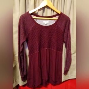 Maurice's burgundy long sleeved tunic